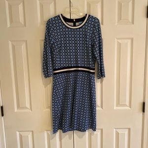 Draper James Blue Polka Dot Long Sleeve Dress
